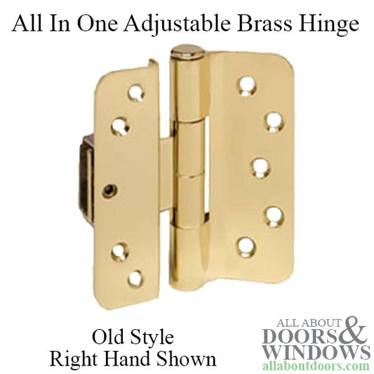 Old V200 PV30 Right Hand Adjustable 3D Door Brass Hinge - Choose Color