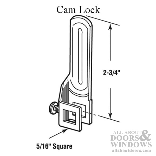 CAM LOCK 2-3/4 inch Length,  5/16 inch Sq Hole - CAM LOCK 2-3/4 inch Length,  5/16 inch Sq Hole