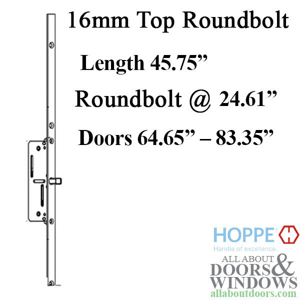 Multi Point Lock 16mm Manual Top Extension with Roundbolt - Multi Point Lock 16mm Manual Top Extension with Roundbolt