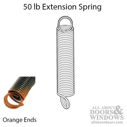 Extension Spring, Overhead Garage Door, 50 pounds - Orange