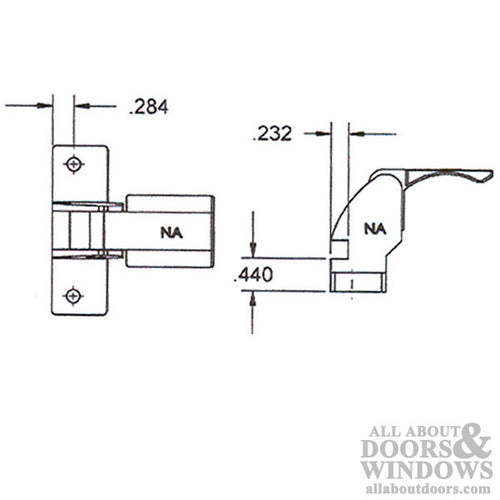 Storm Door Inside Handle Only 1.5 Inch Hole Center - Storm Door Inside Handle Only 1.5 Inch Hole Center