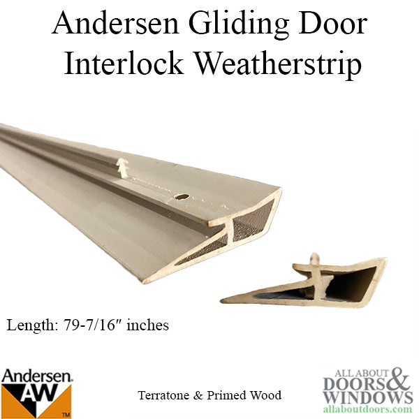 Discontinued Andersen Interlock, Primed Wood Gliding Door, 2 or 3 Panel, Operating Panel Interlock - Tan - Discontinued Andersen Interlock, Primed Wood Gliding Door, 2 or 3 Panel, Operating Panel Interlock - Tan