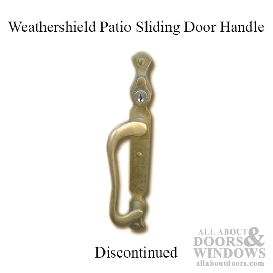 Weathershield Narrow Patio Sliding door Handle with key - Discontinued