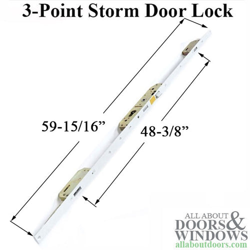 Andersen / Emco Storm Door Multipoint Lock (MPL), 2 Hooks and Deadbolt, RH- Gray - Andersen / Emco Storm Door Multipoint Lock (MPL), 2 Hooks and Deadbolt, RH- Gray