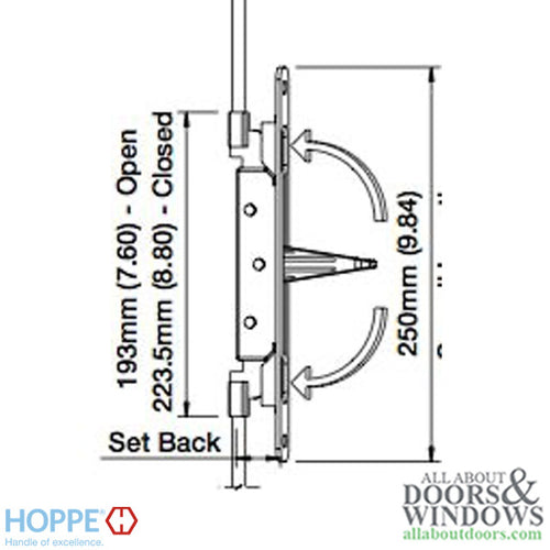 Inactive Flushbolt Rod, 24mm Backset, Flip Lever - Brass - Inactive Flushbolt Rod, 24mm Backset, Flip Lever - Brass