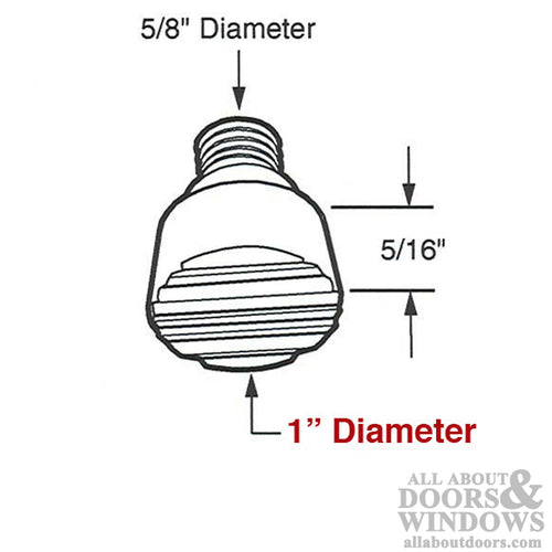 Replacement Tip, Door Holder 11/16 In Twist-In Black - Replacement Tip, Door Holder 11/16 In Twist-In Black