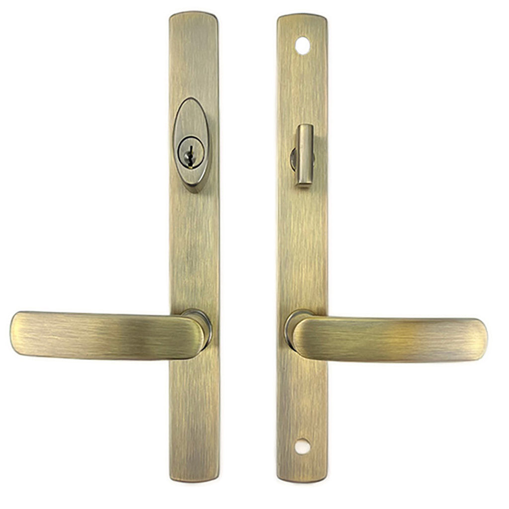 Truth Sentry Lock Handle Set, Solid Brass Contemporary,  Antique Brass - Truth Sentry Lock Handle Set, Solid Brass Contemporary,  Antique Brass