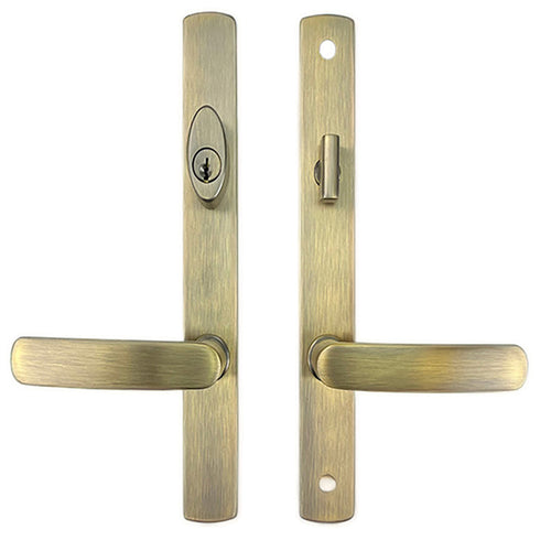 Truth Sentry Lock Handle Set, Solid Brass Contemporary,  Antique Brass - Truth Sentry Lock Handle Set, Solid Brass Contemporary,  Antique Brass
