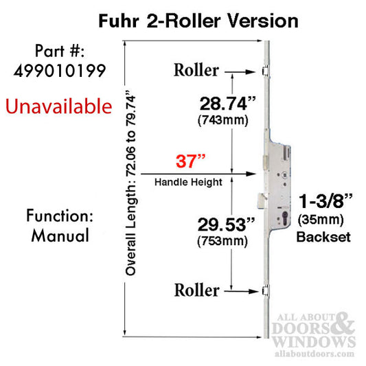 Fuhr 2 Roller Manual Version, 35mm backset - See Replacement Options