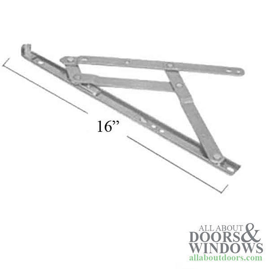 4 Bar Hinge 11/16 x 16 Truth 34.14 Standard Anderberg 201 with stop  Stainless Steel