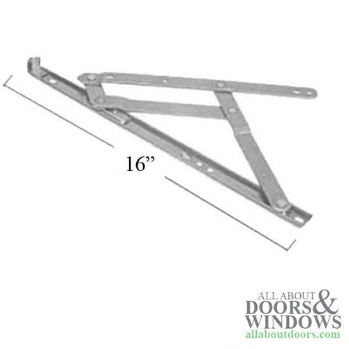 4 Bar Hinge 11/16 x 16 Truth 34.14 Standard Anderberg 201 with stop  Stainless Steel - 4 Bar Hinge 11/16 x 16 Truth 34.14 Standard Anderberg 201 with stop  Stainless Steel