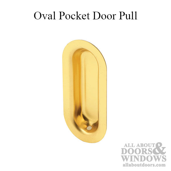 Oval Pocket Door Pull Handle for Sliding Pocket Doors - Brass - Oval Pocket Door Pull Handle for Sliding Pocket Doors - Brass