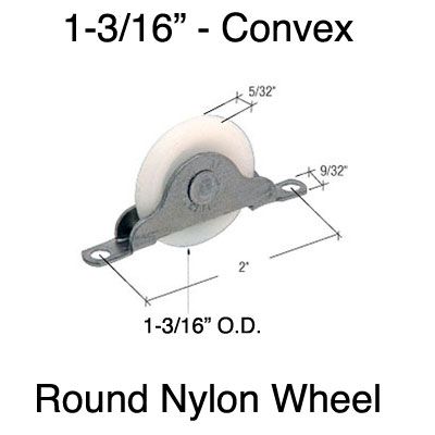 Roller Assembly Bottom Mount for Sliding Doors 1.187 Inch Nylon Wheel Diameter