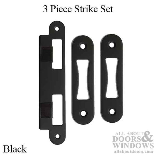 Strike Plates for 1-3/4" thick door, 45mm - Black