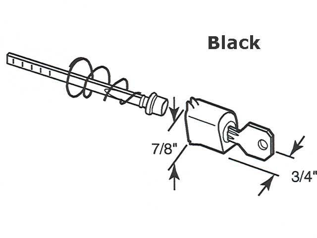 Push Button Latch, Keyed, black - Push Button Latch, Keyed, black