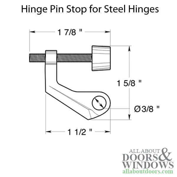 Hinge Pin Stop For Steel Hinges, Solid Brass - Choose your Finish - Hinge Pin Stop For Steel Hinges, Solid Brass - Choose your Finish