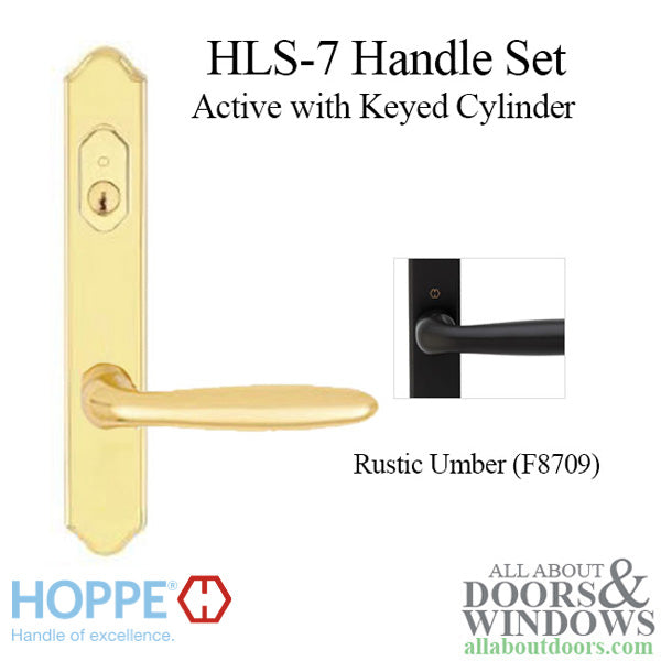 Hoppe HLS7 Handleset, Verona, M151/2172N, Keyed Active, Rustic Umber - Hoppe HLS7 Handleset, Verona, M151/2172N, Keyed Active, Rustic Umber