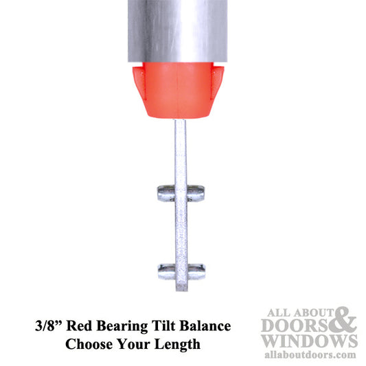 3/8 Inch Spiral Tilt-In Window Balance Rod with Red Bearing and Double Pins - Choose Length