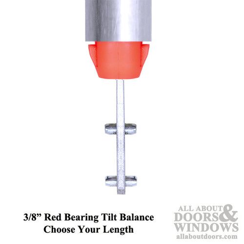 3/8 Inch Spiral Tilt-In Window Balance Rod with Red Bearing and Double Pins - Choose Length - 3/8 Inch Spiral Tilt-In Window Balance Rod with Red Bearing and Double Pins - Choose Length