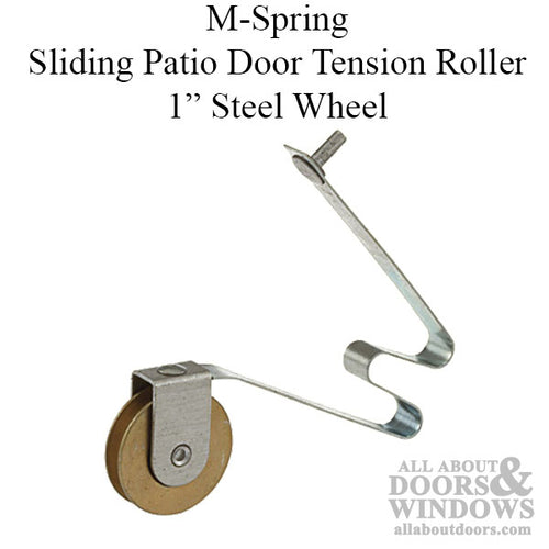 M-Spring Tension Roller with 1 Inch Steel Wheel for Sliding Screen Door - M-Spring Tension Roller with 1 Inch Steel Wheel for Sliding Screen Door