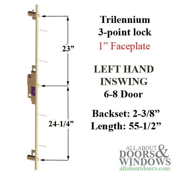 3000 Trilennium Multipoint Lock 6-8 Door Left Hand - Choose Finish - 3000 Trilennium Multipoint Lock 6-8 Door Left Hand - Choose Finish