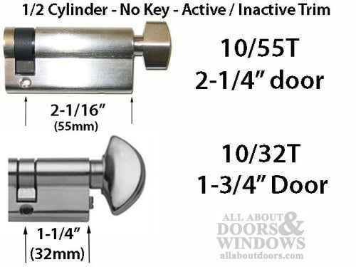 Discontinued Active or Inactive MP Lock Trim 85mm PZ,  55T/10 Euro Cylinder - Satin Nickel - Discontinued Active or Inactive MP Lock Trim 85mm PZ,  55T/10 Euro Cylinder - Satin Nickel