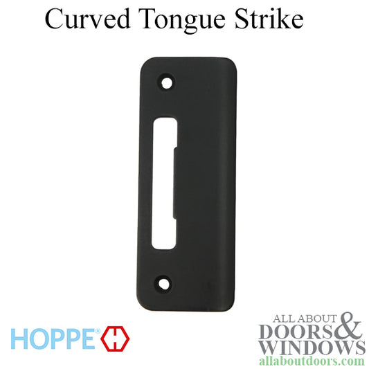 Strike Plate, PT0009N, Tongue curved lip 1.74 x 4.57 - Oil-Rubbed Brass