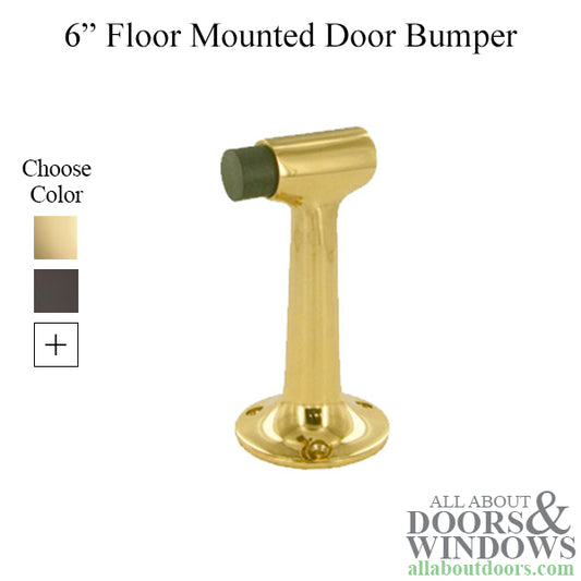 6'' Heavy Duty Floor Mounted Bumper, Solid Brass - Oil Rubbed Bronze