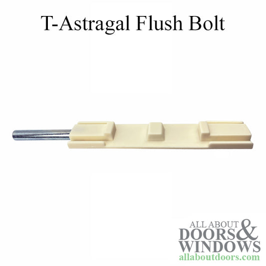 T-Astragal Flush Bolt, 1-3/4 Rod -  Plastic