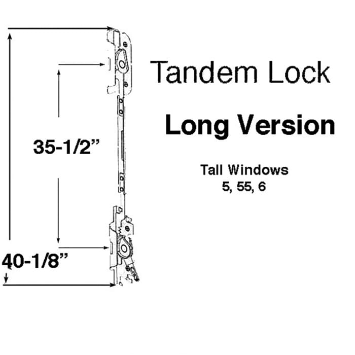 Andersen Tandem Right-Hand Sash Lock Tall Window 1999–Present - Andersen Tandem Right-Hand Sash Lock Tall Window 1999–Present