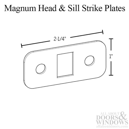 Magnum Head & Sill Strike Plates with Screws - Magnum Head & Sill Strike Plates with Screws