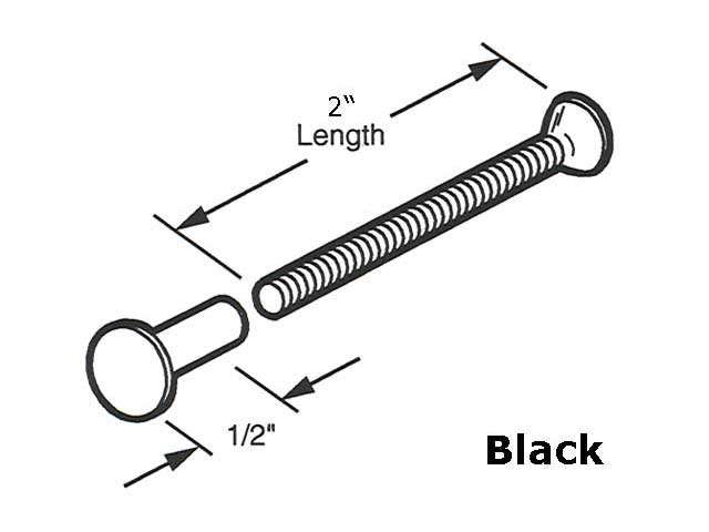 Post & Screws, Binder 2 inch - Black Thru-Bolt - Post & Screws, Binder 2 inch - Black Thru-Bolt