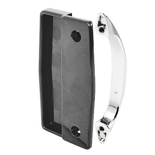 Non-Handed Pull for Sliding Screen Door - Black & Chrome