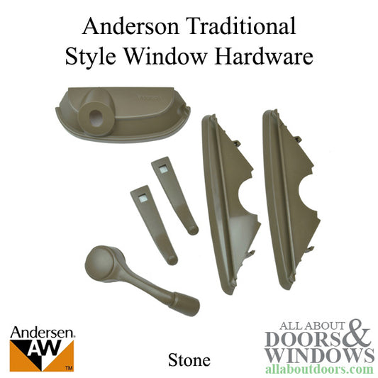 Andersen Traditional Style Window Hardware Pack for Casement & Awning Windows - Stone