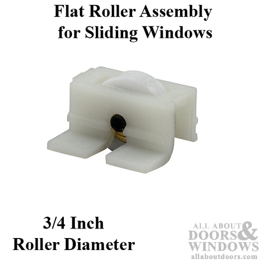 Roller Assembly (Flat) - Sliding Windows, Nylon Ball Bearing