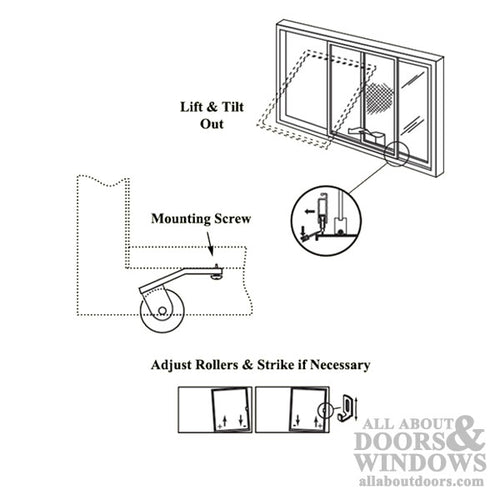 V Spring Tension Roller Assembly with 1 Inch Steel Wheel for Sliding Screen Door - V Spring Tension Roller Assembly with 1 Inch Steel Wheel for Sliding Screen Door