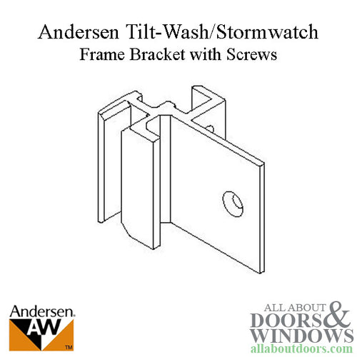 Andersen Tilt-Wash/Stormwatch Frame Bracket w/ Screws - White - Andersen Tilt-Wash/Stormwatch Frame Bracket w/ Screws - White