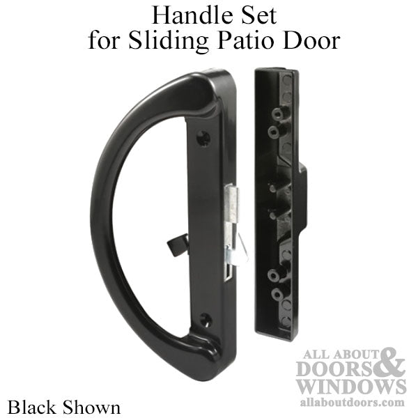 Handle Set - Sliding Patio Door, Heavy Duty Diecast - Black - Handle Set - Sliding Patio Door, Heavy Duty Diecast - Black