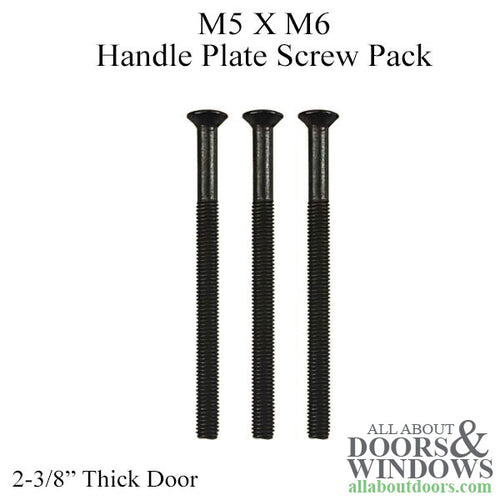 M5 x 70mm Handle Screws, 3 pack - 2-3/8 Inch thick door - Black - M5 x 70mm Handle Screws, 3 pack - 2-3/8 Inch thick door - Black