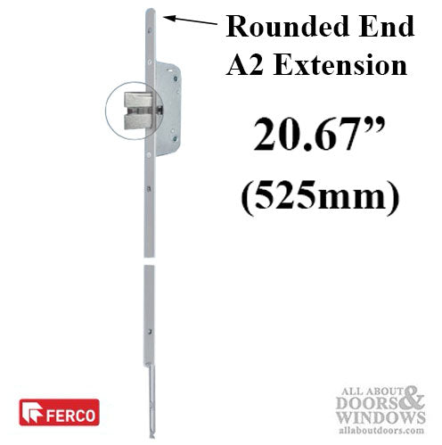 Extension 525mm Rounded End, Secury Automatic - Stainless Steel