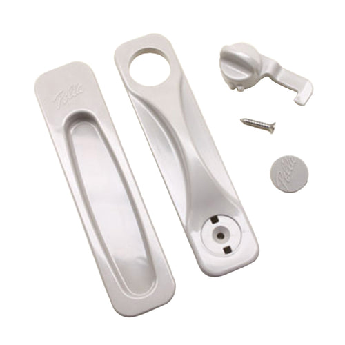 Sliding Door Flat Screen Handle and Strike Kit, Plastic - Champagne - Sliding Door Flat Screen Handle and Strike Kit, Plastic - Champagne