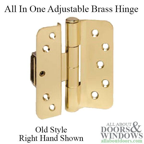 Old V200 PV30 Right Hand Adjustable 3D Door Brass Hinge - Choose Color - Old V200 PV30 Right Hand Adjustable 3D Door Brass Hinge - Choose Color