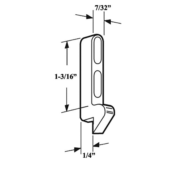 Adjustable Diecast 1-3/16 Inch Latch Strike with 1/4 Inch Offset for Sliding Screen Door - Adjustable Diecast 1-3/16 Inch Latch Strike with 1/4 Inch Offset for Sliding Screen Door