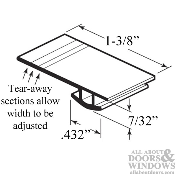 Vinyl Bug Strip for Sliding Screen Doors, 1-3/8