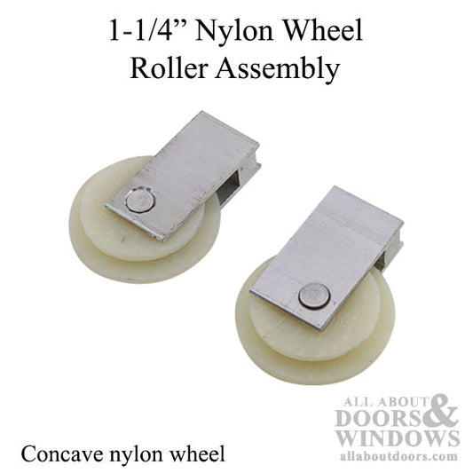 Roller Assembly with 1-1/4 Inch Nylon Wheel for Sliding Screen Door