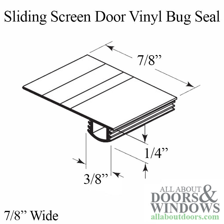 Vinyl Bug Seal for Sliding Screen Door, Black - Sold by the foot - Vinyl Bug Seal for Sliding Screen Door, Black - Sold by the foot