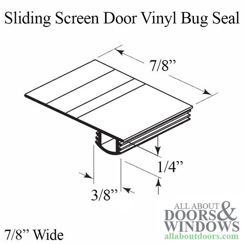 Vinyl Bug Seal for Sliding Screen Door, Black - Sold by the foot - Vinyl Bug Seal for Sliding Screen Door, Black - Sold by the foot