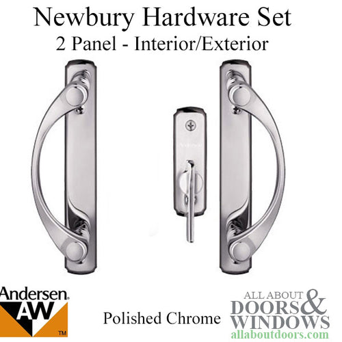Andersen Newbury 2 Panel Gliding Door Hardware Set - Polished Chrome - Andersen Newbury 2 Panel Gliding Door Hardware Set - Polished Chrome