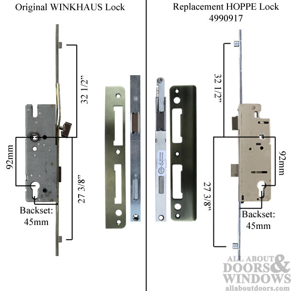 Winkhaus Euro-Style Multipoint lock with rollers for Weathershield doors - Winkhaus Euro-Style Multipoint lock with rollers for Weathershield doors