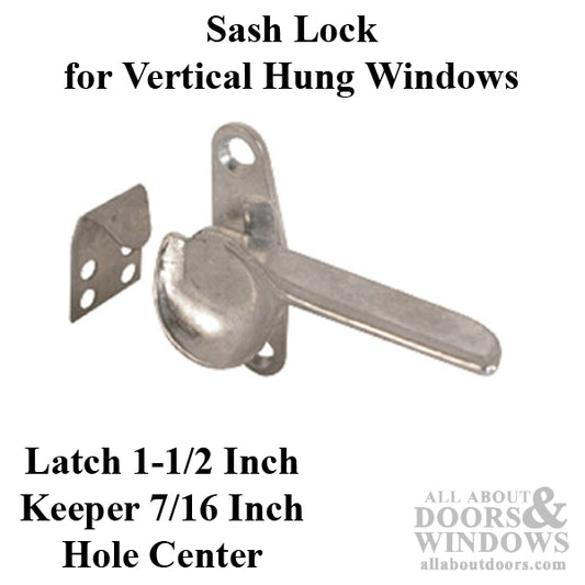 Sash Lock - Vinyl and Aluminum Sash Hardware, Diecast / Steel - Brite Zinc